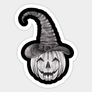 Skeleton pumpkin witch halloween. Sticker